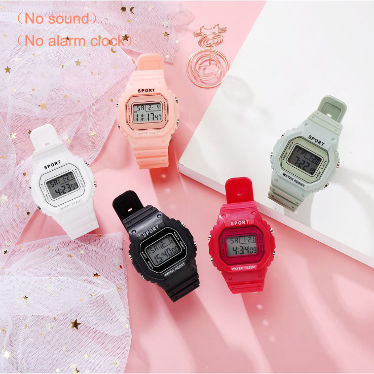 Life Waterproof Unisex Digital Watches,Candy color Fresh Small Square ...