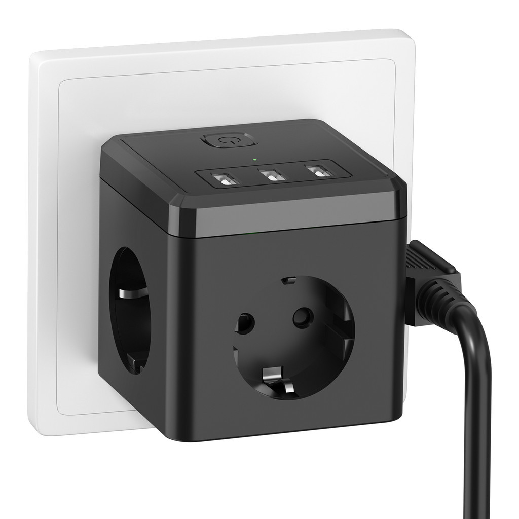 EU standard square adapter with USB 6-in-1 multi-function wireless ...