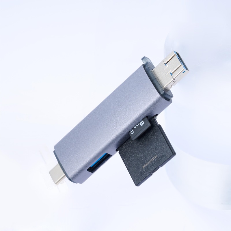 Aluminium 6 in 1 USB OTG Card Reader Universal Type C OTG TF/SD Card ...