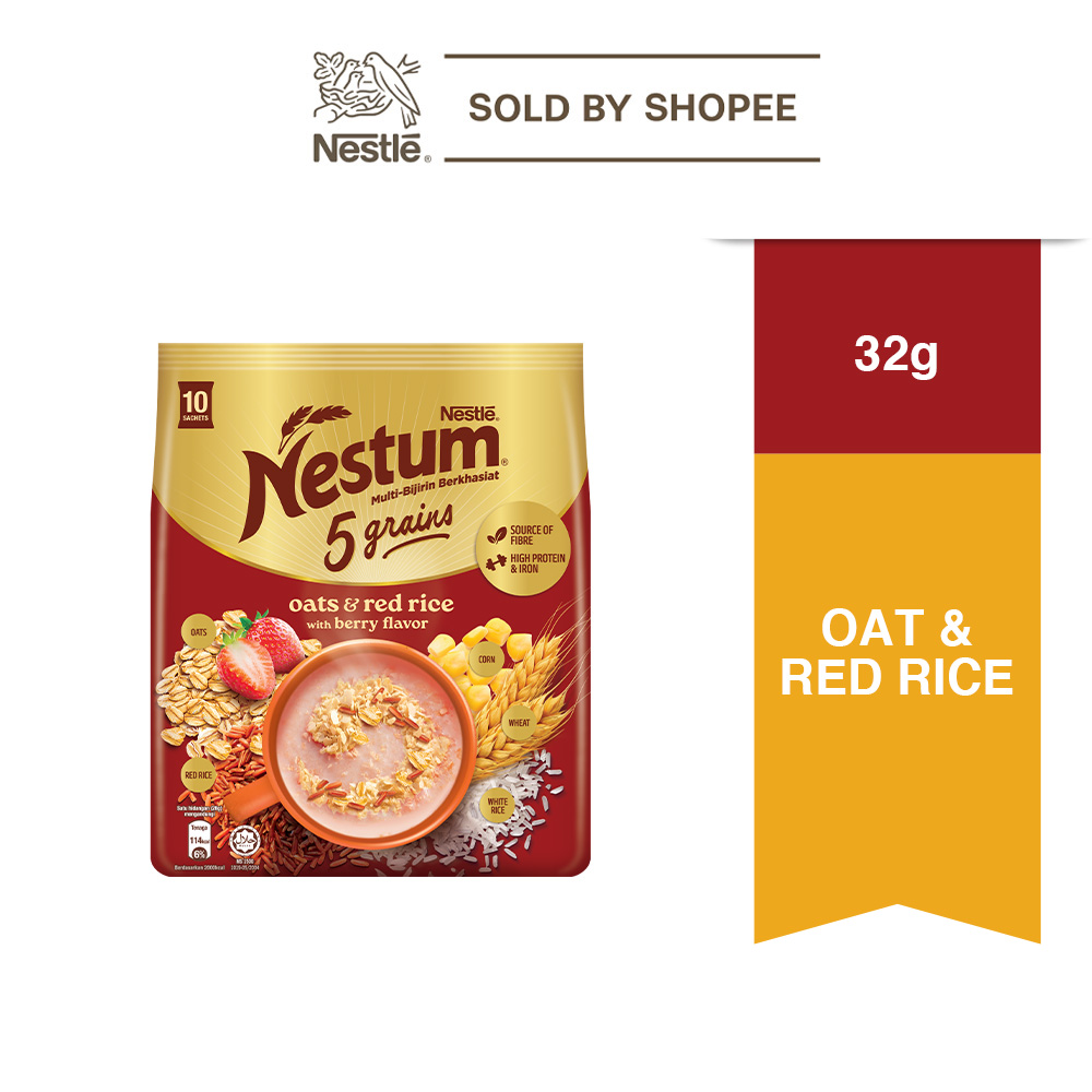 NESTUM 5 Grains Oats & Berries with Berry Flavour 10x 32g | Shopee Malaysia