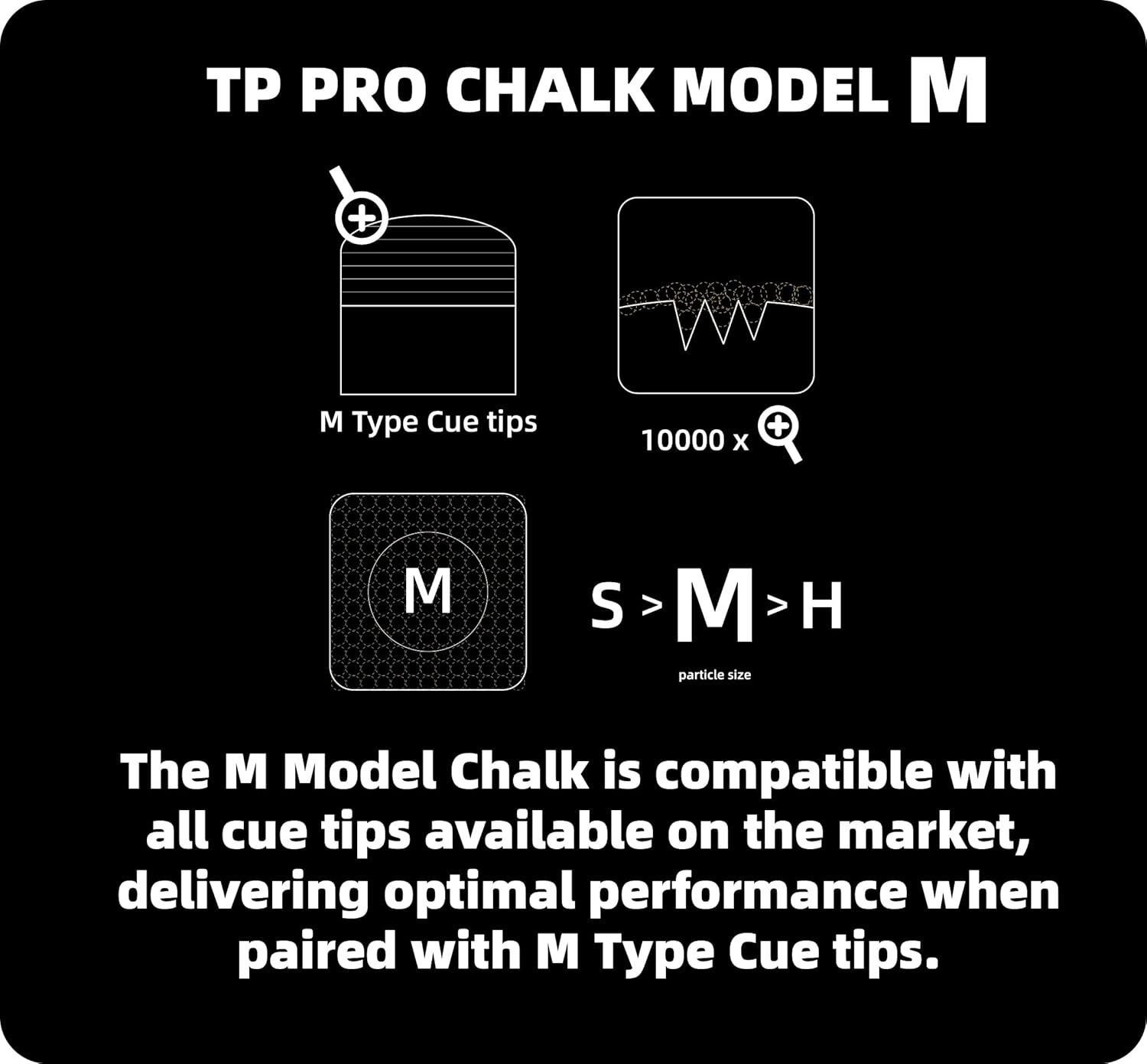 TP Professional Snooker Chalk, Oily Black Eight Billiard Cue Tip Powder ...