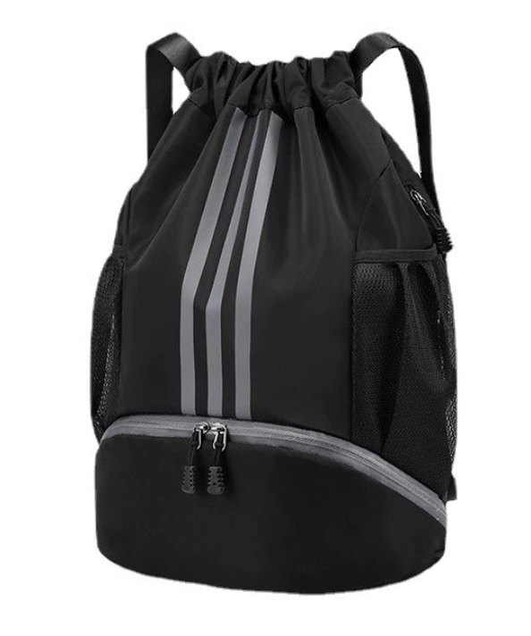 Sports drawstring Backpack with shoe compartment wet pocket Swimming ...