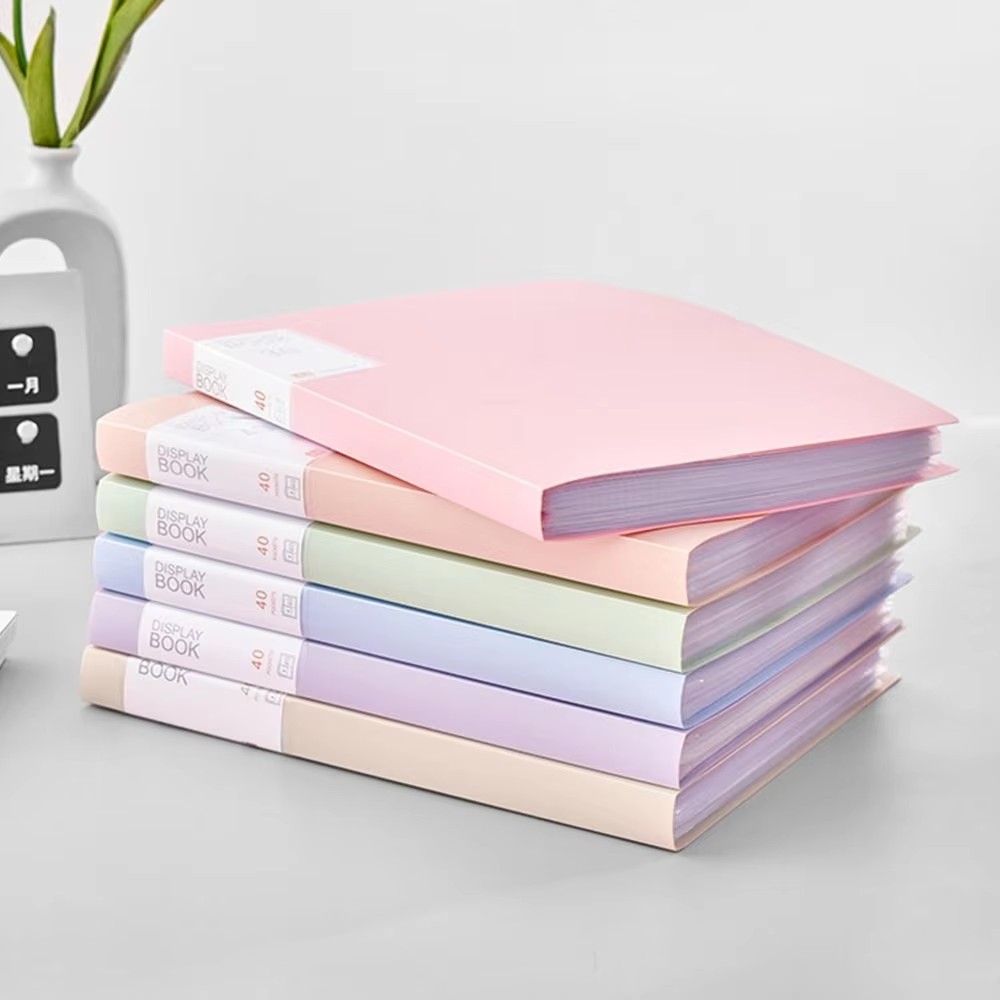 A4 File Folder Display Book 60 Pages Reusable Transparent Insert Paper ...