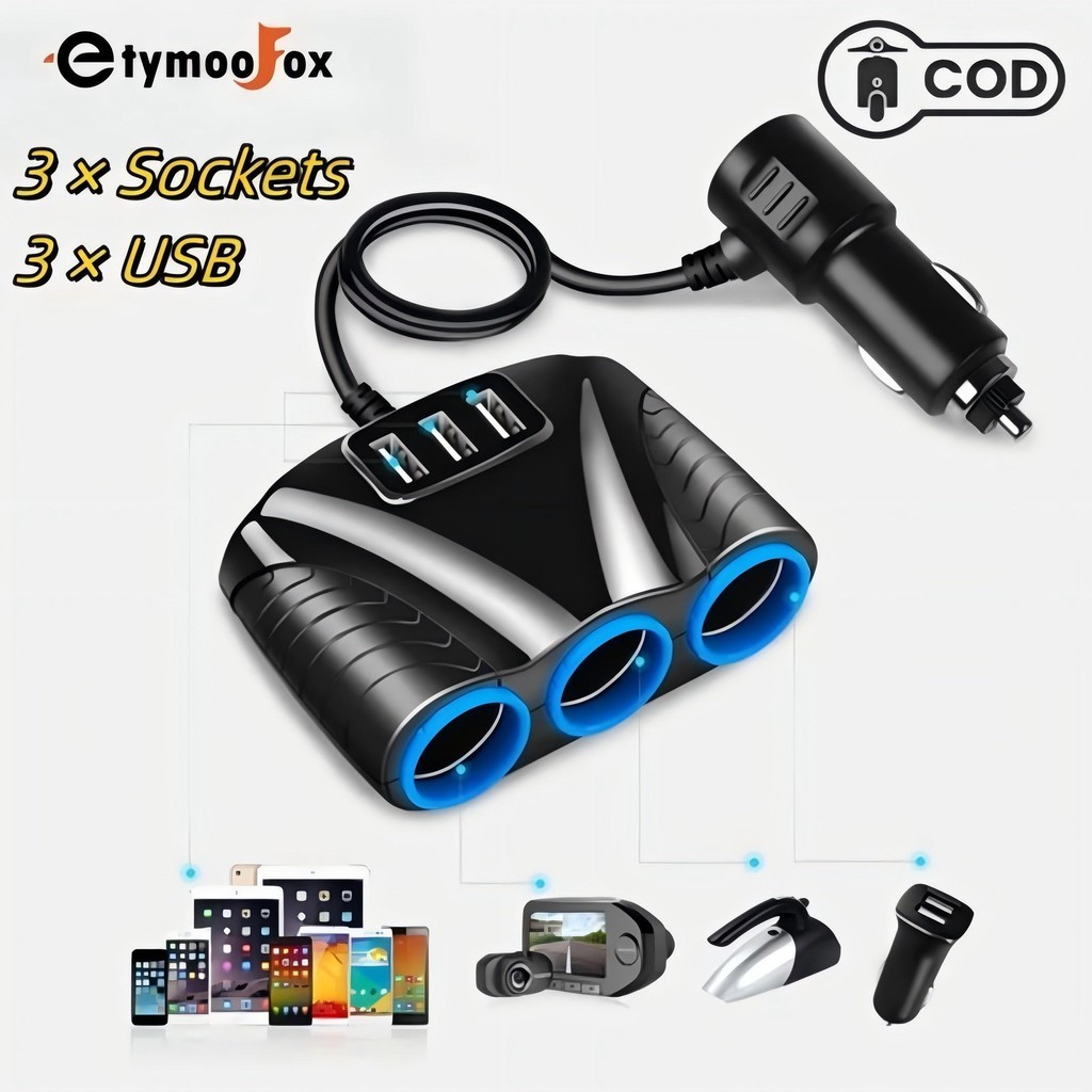 Auto Sockets Car Cigarette Lighter Adapter 12V/24V 120W Splitter ...