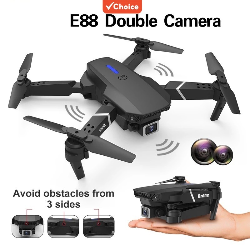 E88 Pro Drone HD Dual Camera Positioning WiFi FPV RC Quadcopter Height ...