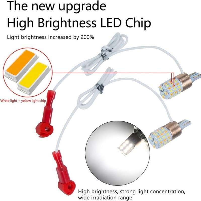 12V Firefly Style Dual Contact LED T15 Signal Park Light Dual Mode by ...