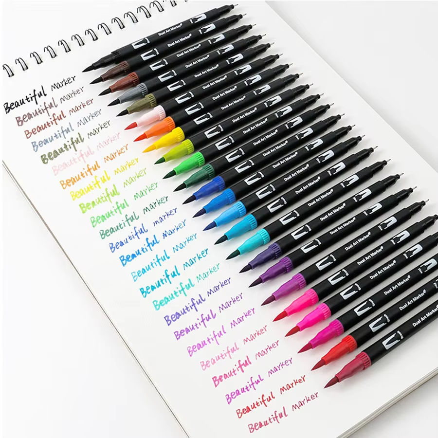 Pen Set 60 Brush Point Engraving Double-Head Professional Art Drawing ...