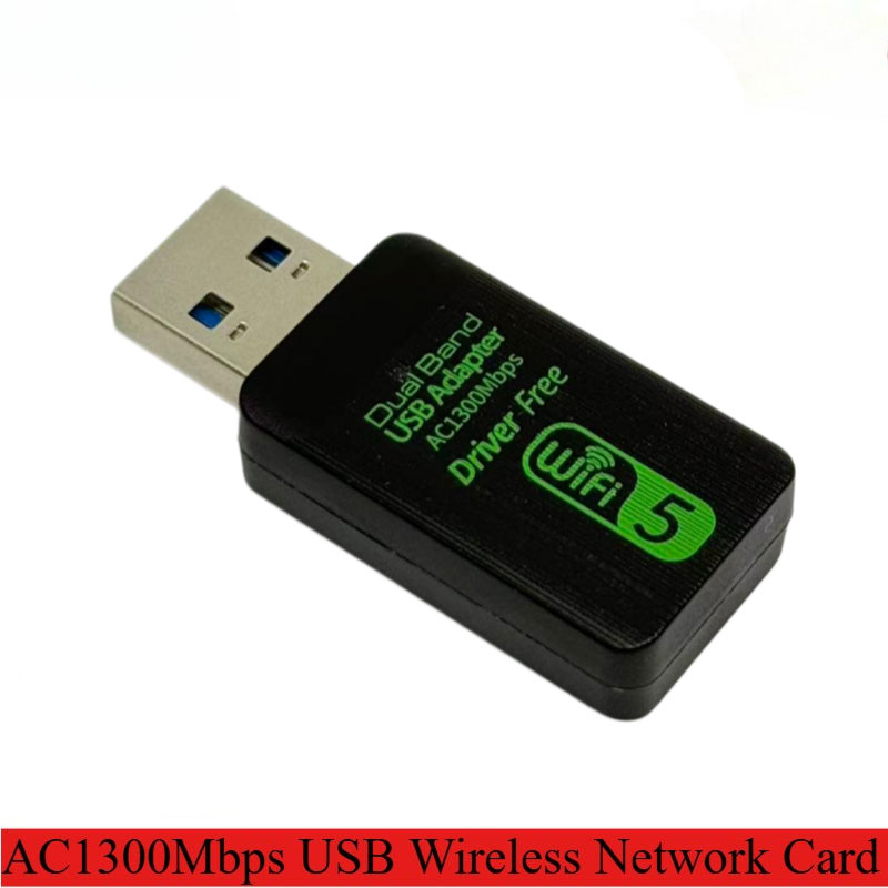 Gigabit 1300M 5G Dual-Band USB WiFi Dongle Driver-Free Network Card For ...