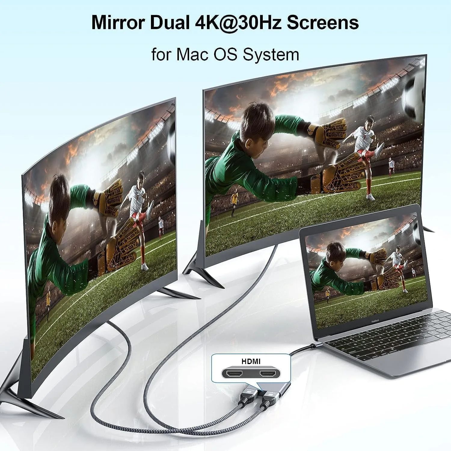 Dual 4K HD USB C to HDMI Display Adapter, Type C Extended Screen ...