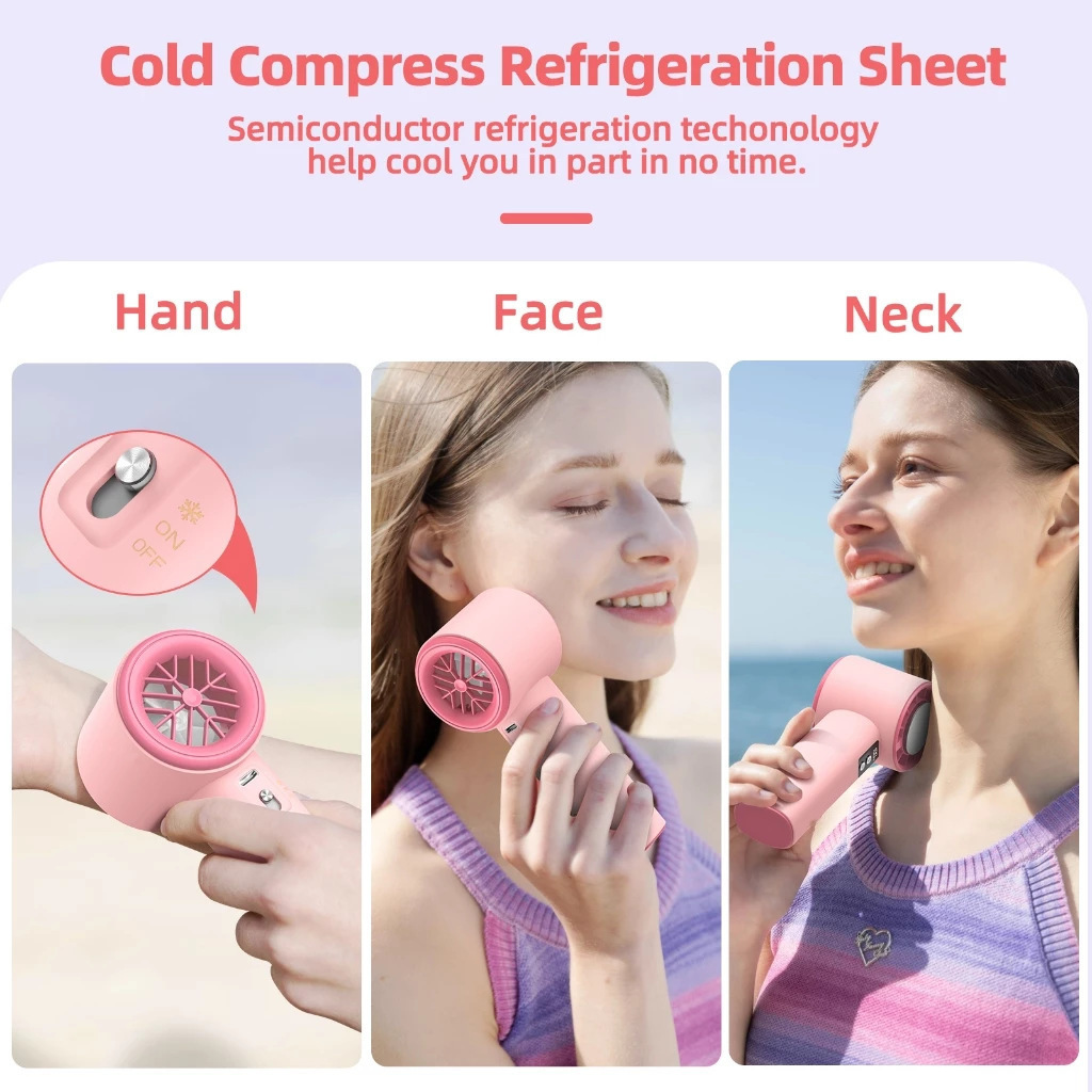 Portable USB Ice Fan Digital Display 199-Speed High-Power Turbo Cooling ...