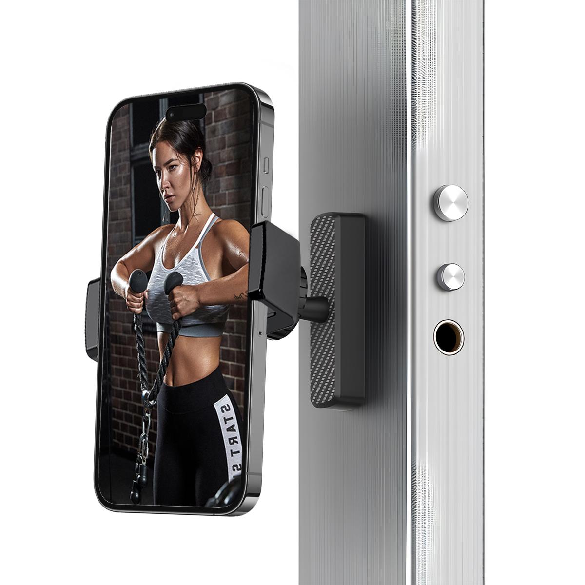 Magnetic Gym Phone Holder, 360° Adjustable, Strong Magnet, Portable ...