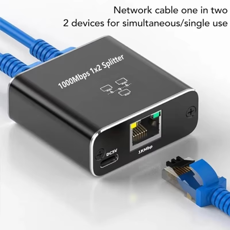 Network Cable Splitter for simultaneous Internet access, RJ45 Splitter ...