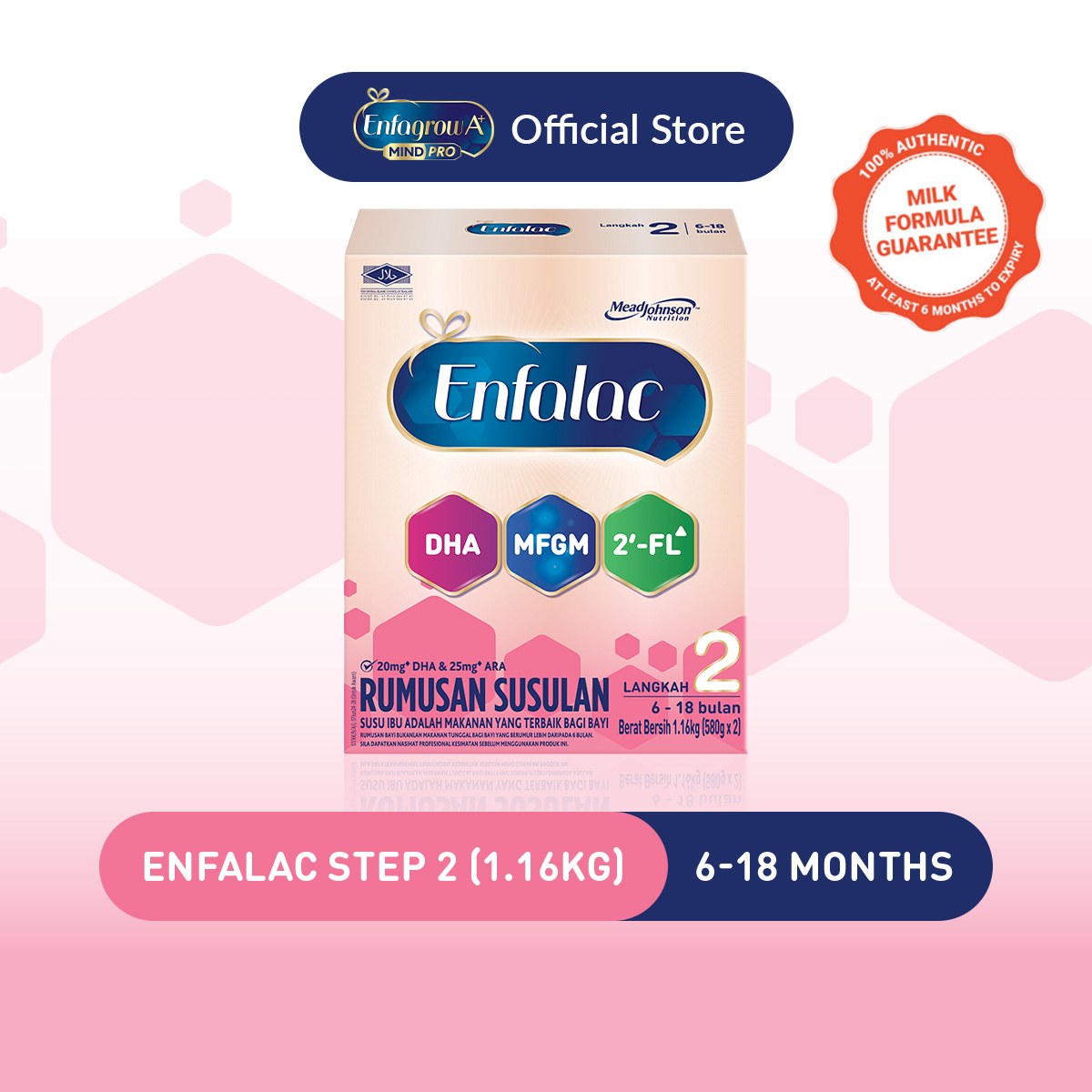 Enfalac Step 2 (6-18Mths) Follow Up Formula Milk Powder (1.16kg) [Exp ...