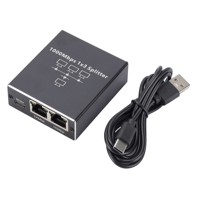 Network Ethernet Splitter Adapter 1000mbps Extender 1 to 2/3/4 Ports ...