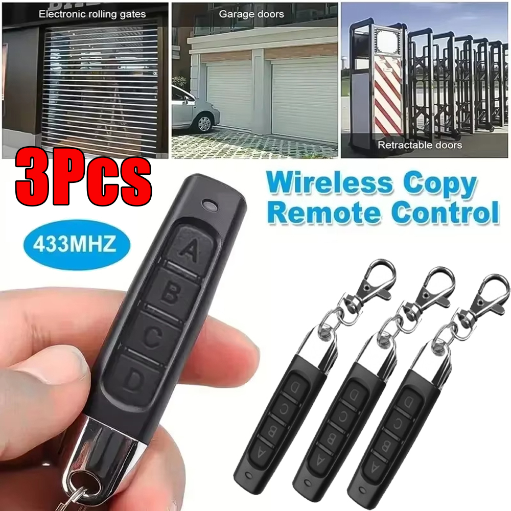 3Pcs 433MHZ Remote Control 4 Channel Garage Gate Door Opener Remote ...