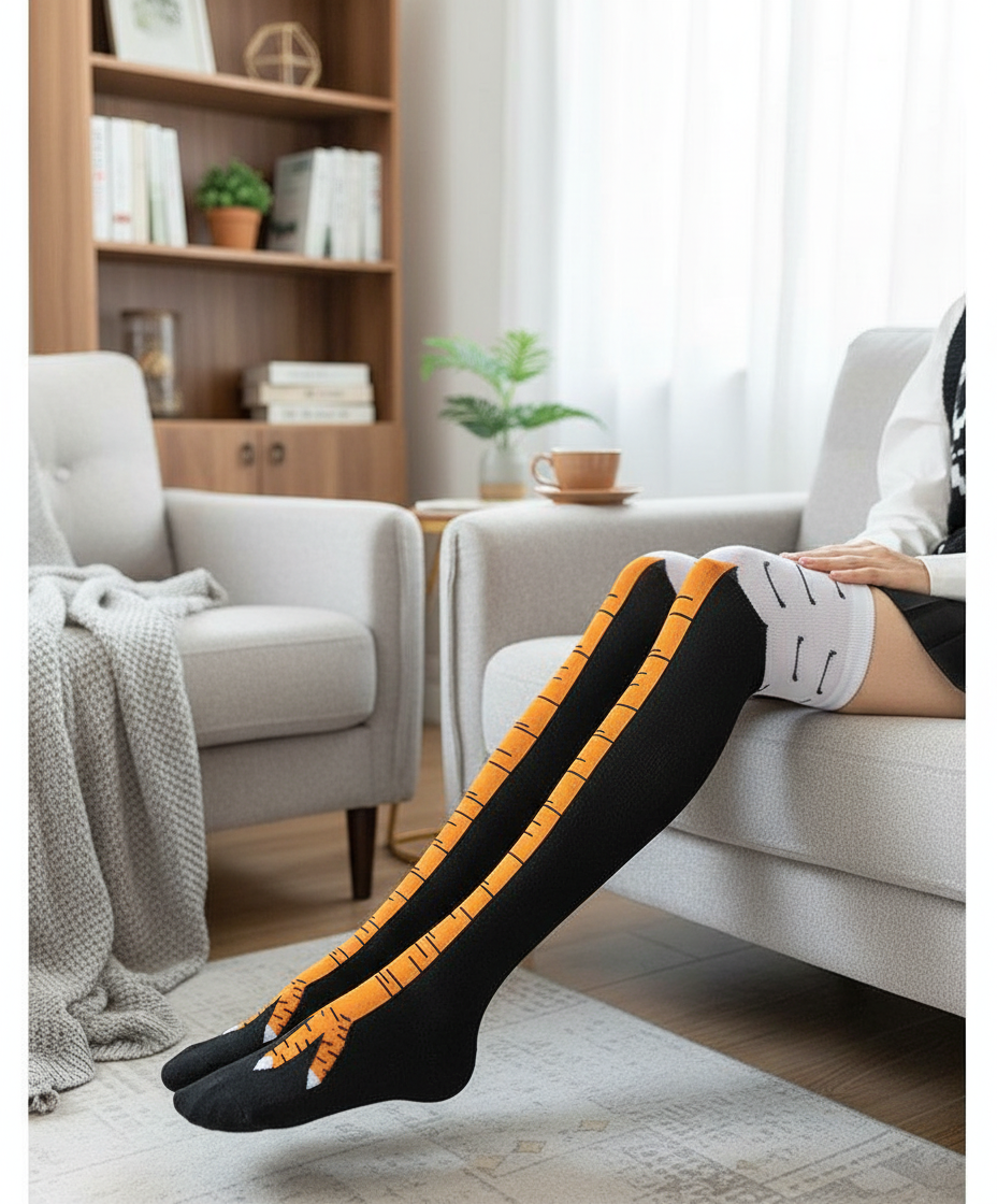 Hype 60cm 3/4 DryFit Over-the-Knee Compression Socks with Chicken Claw ...