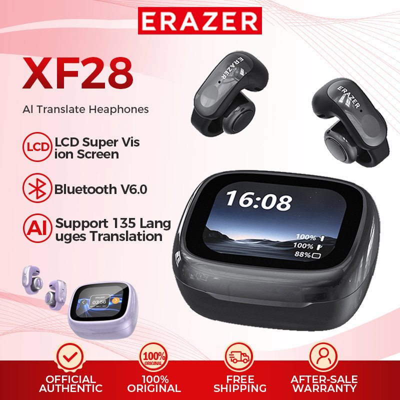 ERAZER XF28 AI Smart Translation Headset Bluetooth Technology HD Voice ...