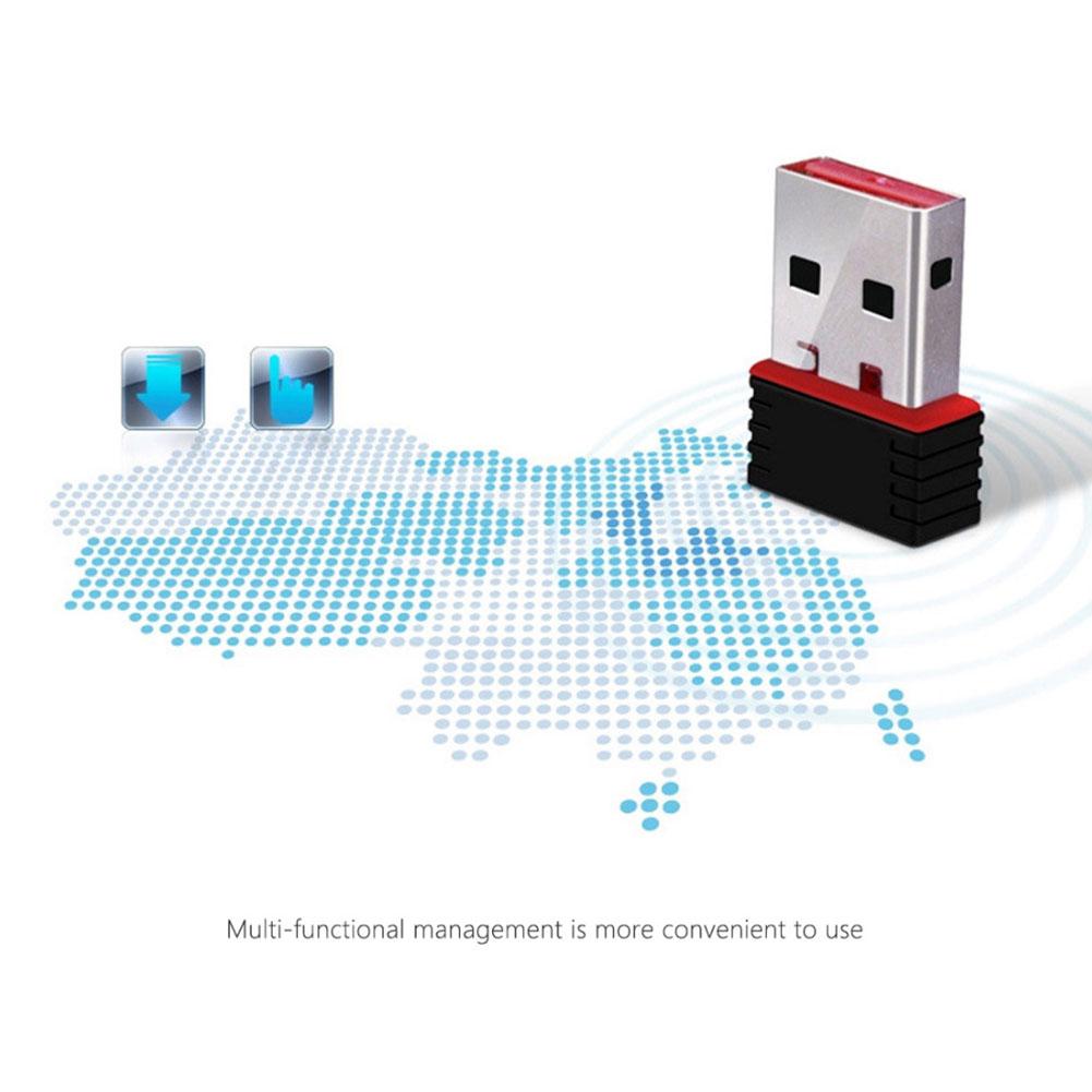 Mini USB WiFi Adapter 150Mbps Portable 2.4GHz Transmitter Receiver ...