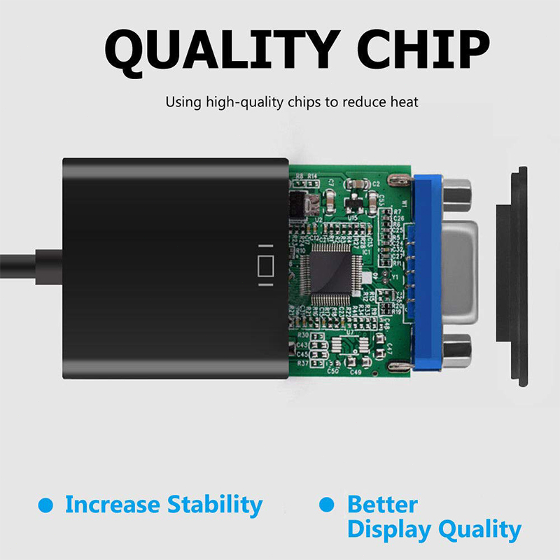 Display Port HDMI to VGA Adapter Cable with Voice Male to Female ...