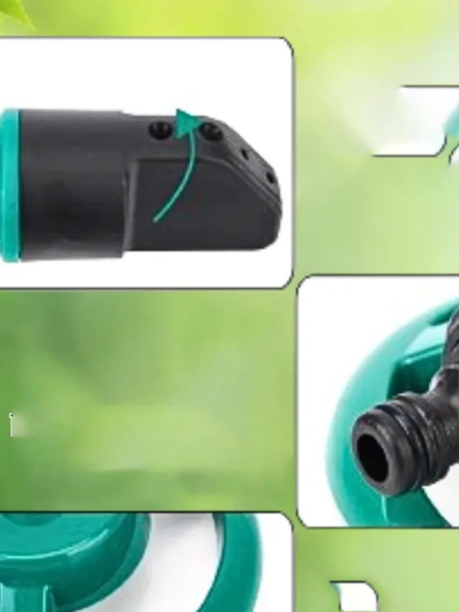 Lawn small disc sprinkler with three-pronged, rotatable plastic, 360 ...