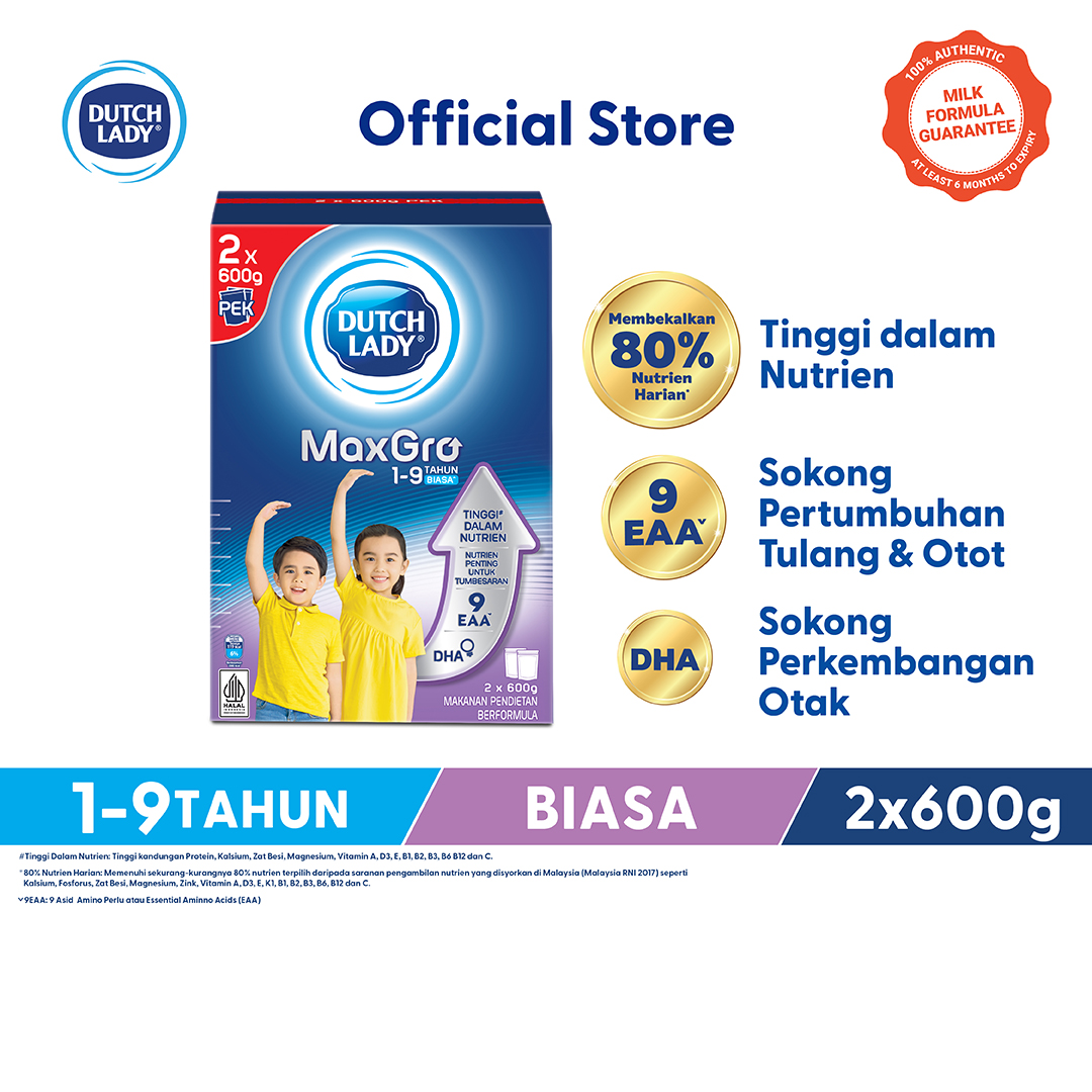 Dutch Lady MaxGro 1-9 Tahun 1.2kg [Exp 20 Jun 2027 & / Later] | Shopee ...