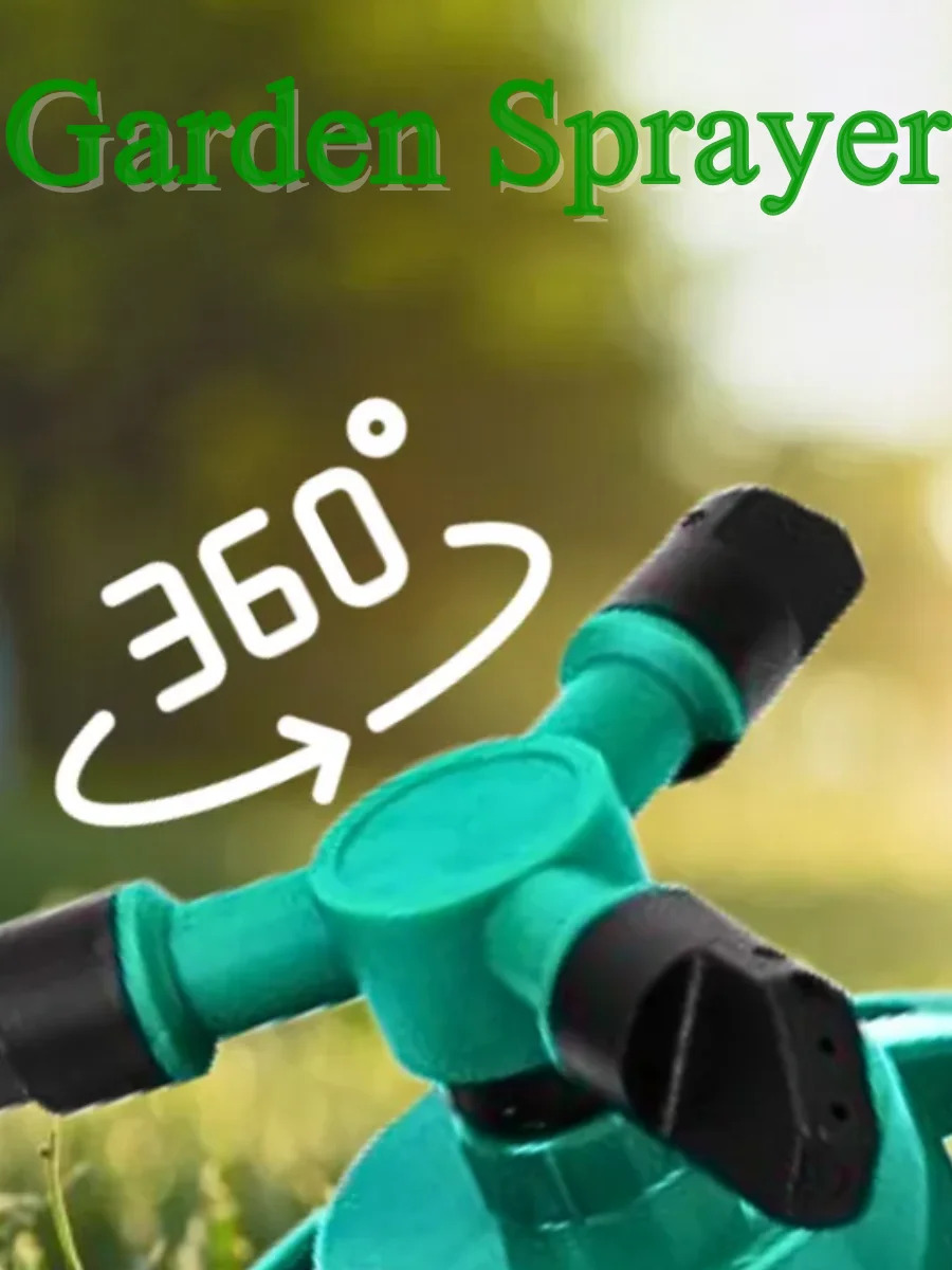 Lawn small disc sprinkler with three-pronged, rotatable plastic, 360 ...