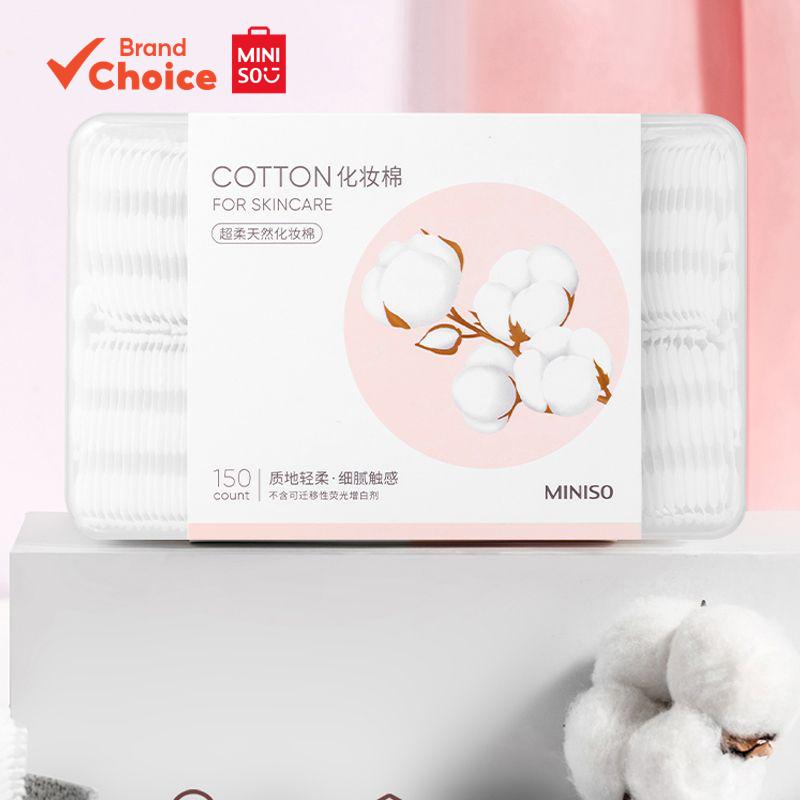 MINISO Ultra Soft Natural Cotton Pads (150 Pcs) – Lint-Free Face ...