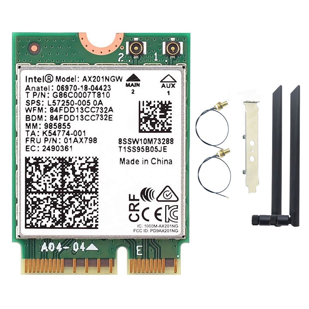 Intel Ax201 Wi Fi 6 Dual Band M2 Cnvio2 2230 Network Card W External Antenna Shopee Malaysia 2405