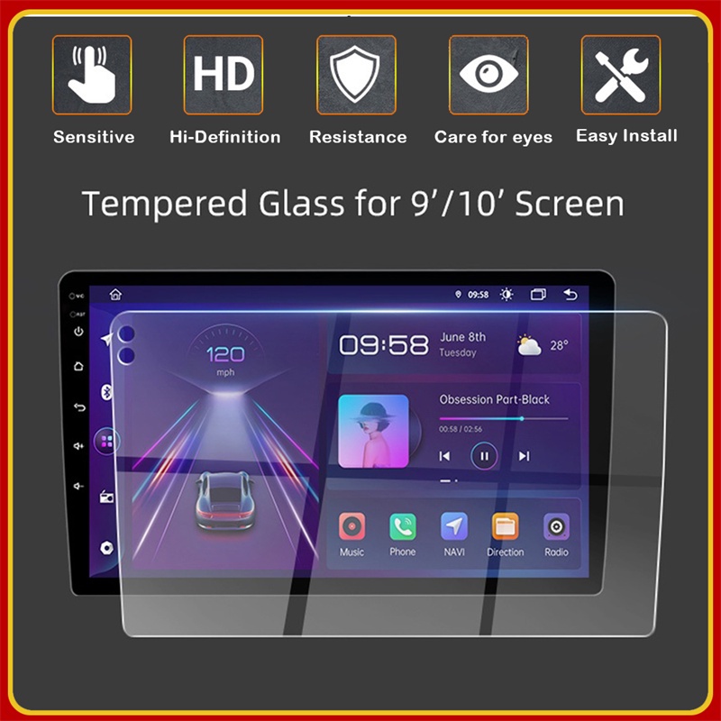 Car GPS Navigation Tempered Glass Anti glare Screen Protector For Car