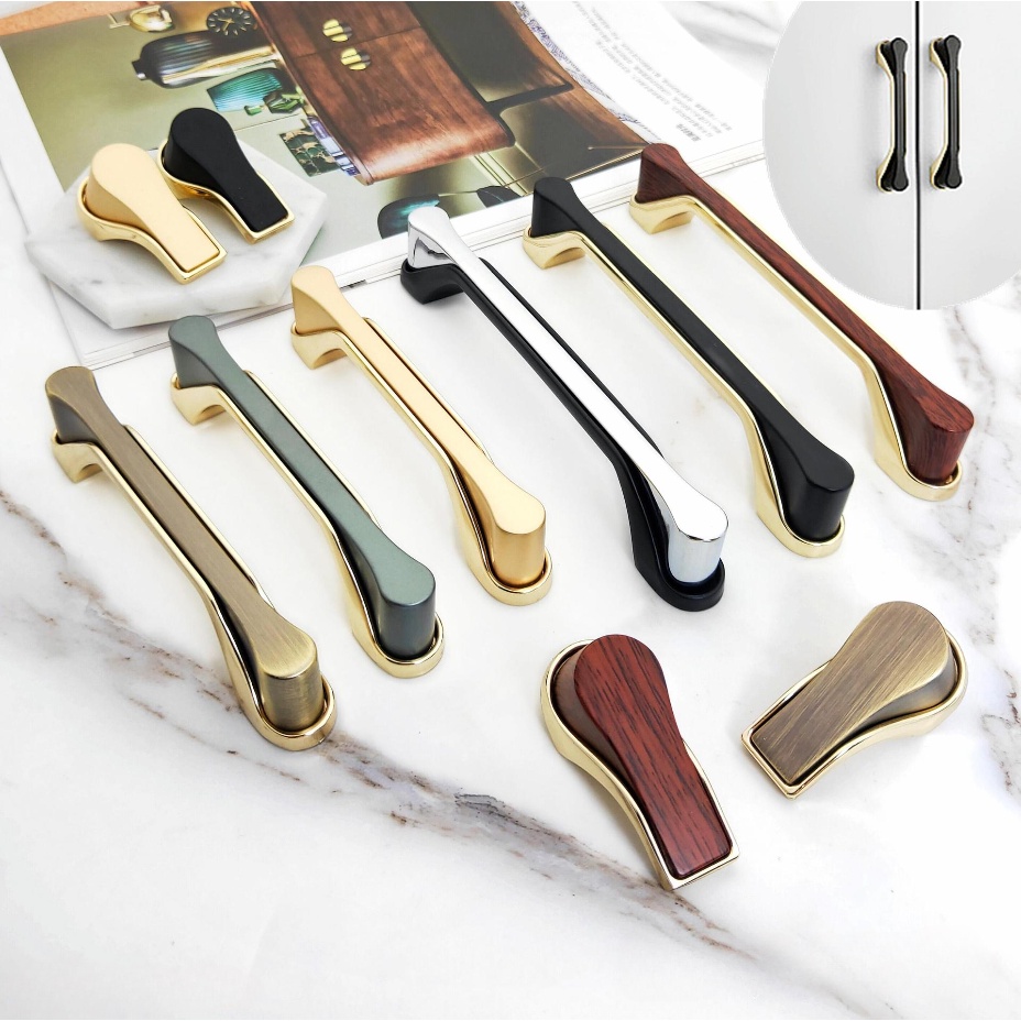 New Black/Gold Zinc Alloy Door Handle Bathroom Chest of