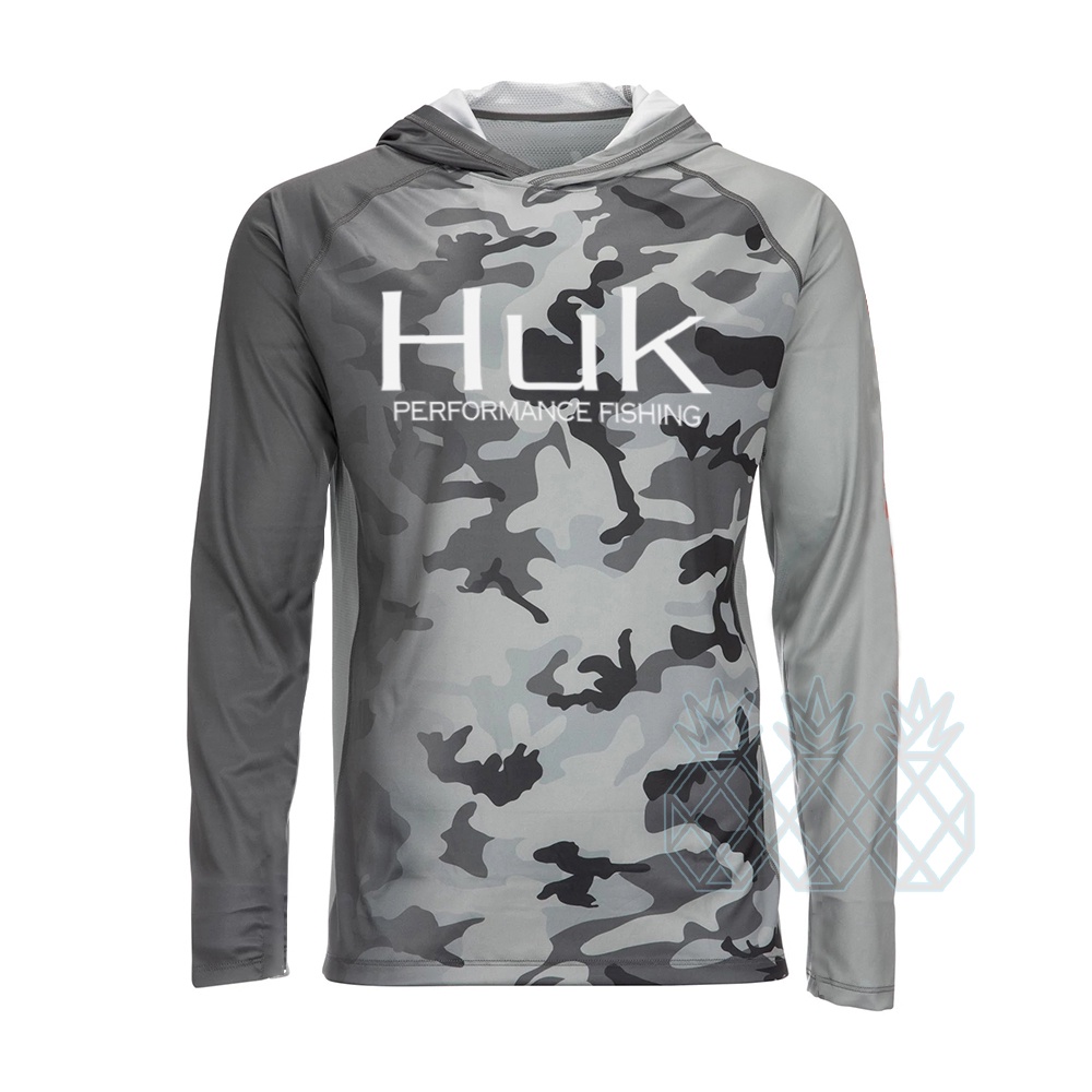 HUK Fishing Shirt Summer UPF50+ Performance T Shirt Hood Long Sleeve Fishing  Hiking Breathable Fishing Clothing Camisa De Pesca