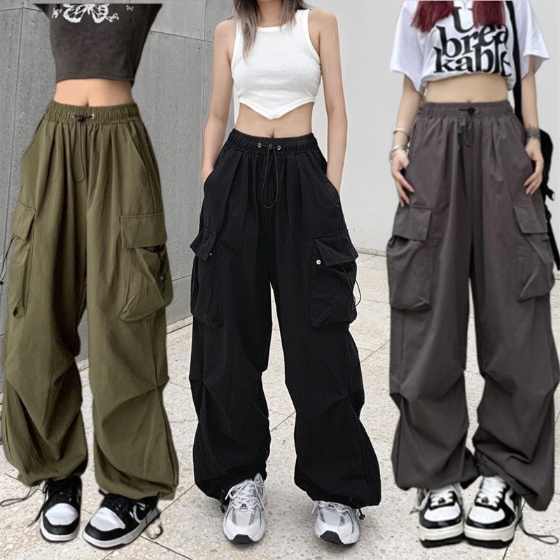 Women's Punk Metal Jeans Street Casual Personality Streamers High Waist  Cargo Pants Size 20 Pants Women Jean Pants for Women Cut up on Pants for  Women