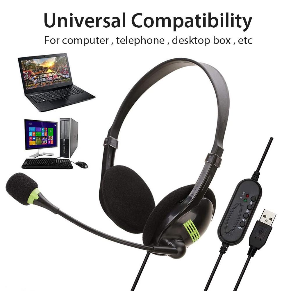 Noise Canceling USB/3.5mm Wired Headset With Microphone Telephone ...