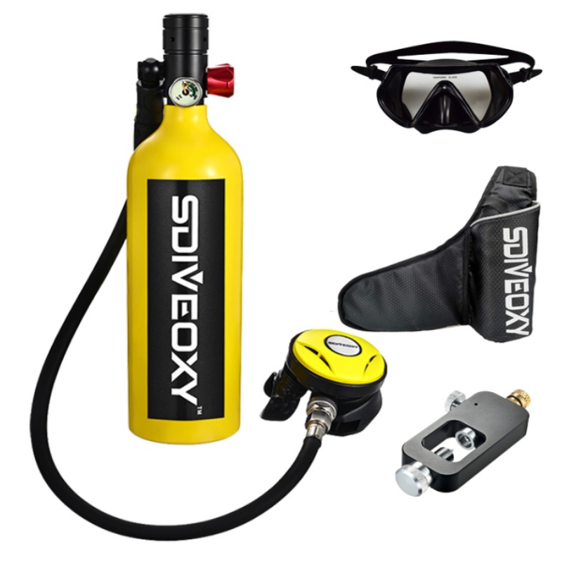 Scuba Diving Oxygen Tank 1L Cylinder Underwater Breather for with