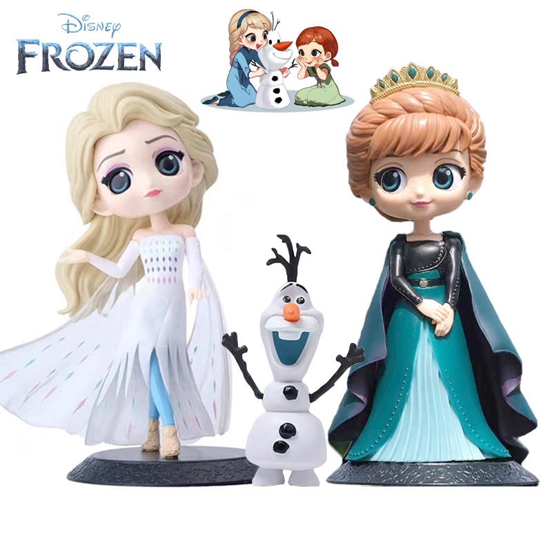 15CM Q Posket Frozen Elsa Anna Olaf Pvc Action Figures Anime Toys ...