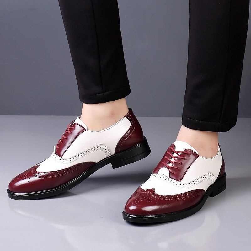 Leather Brogues Men Big Size Fashion Wedding Party Men Dress Shoes