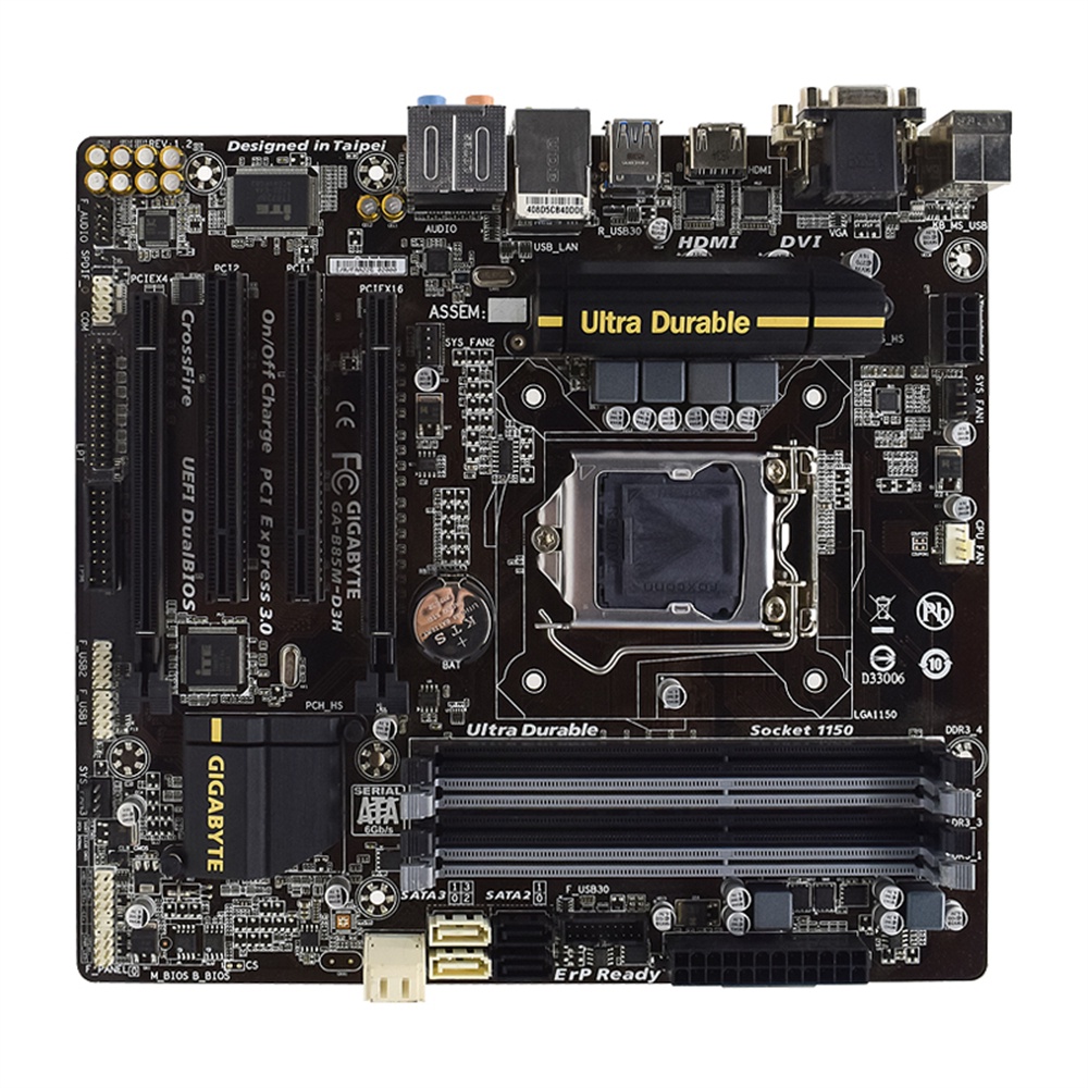 GIGABYTE GA-B85M-D3V Plus GIGABYTE GA-B85M-D3H B85M D3H With CPU I3 ...