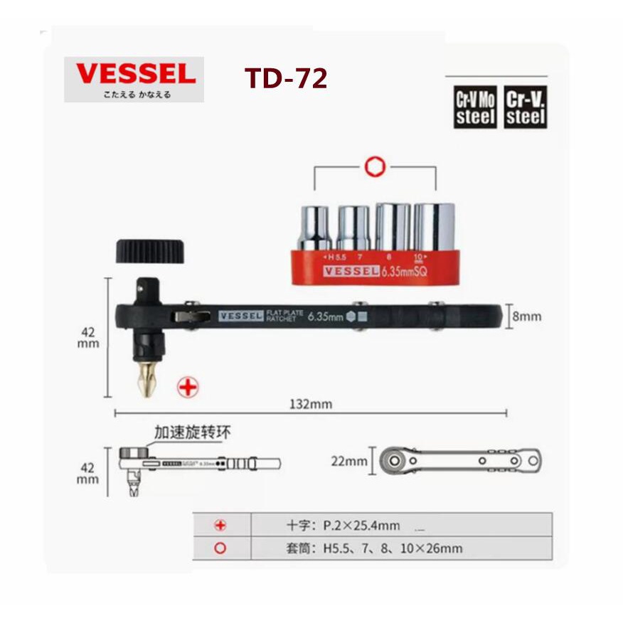 Original Japanese VESSEL Ratchet Screwdriver/Short Head Narrow Space