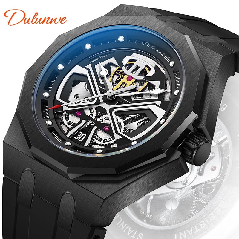 Difanni 6030A Automatic Mechanical Watch Black Samurai White Powerful