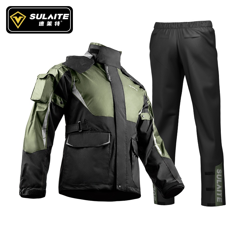 New SULAITE Rain Suit Motorcycle Raincoat Men Women Rain Pants Body