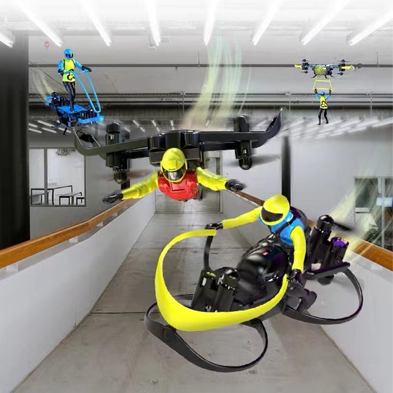 Science Fiction Sky Motorcycle Airship Flying Man Kid Remote Control ...