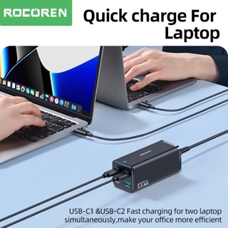 Rocoren Gan Usb C Desktop Charger Pd Qc Usb Type C Fast Charging W Shopee