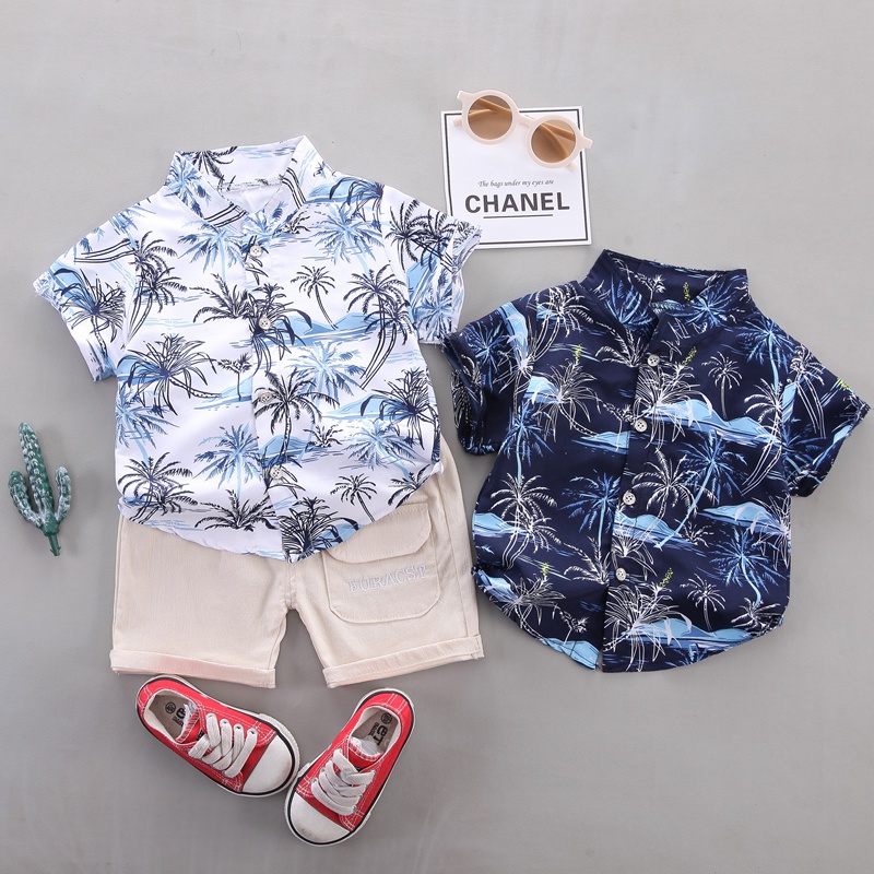 Two Piece Summer Beach Wear Kurta Budak Lelaki Shirt Boys Cartoon Short ...