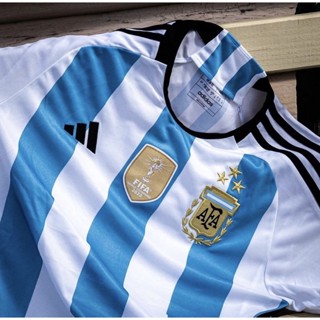 adidas Argentina 2022-2023 3-Star Lionel Messi #10 Home Replica Jersey