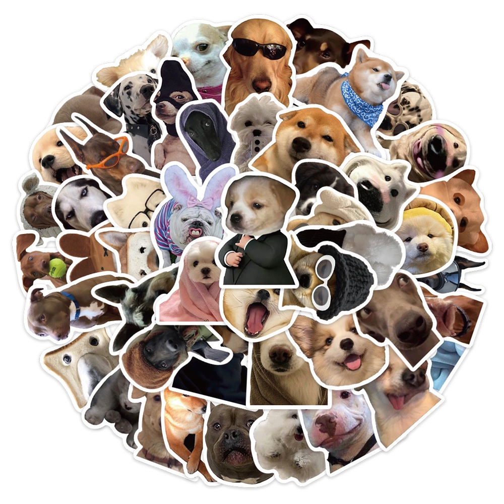 50PCS Cute Dogs MEME Waterproof Stickers For PHONE Case Notebook Helmet ...