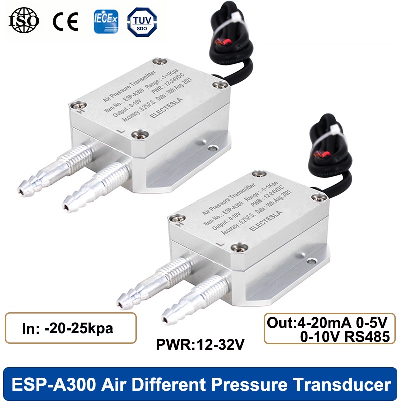 Air Differential Pressure Transducer Input 50050Kpa 420mA 010V