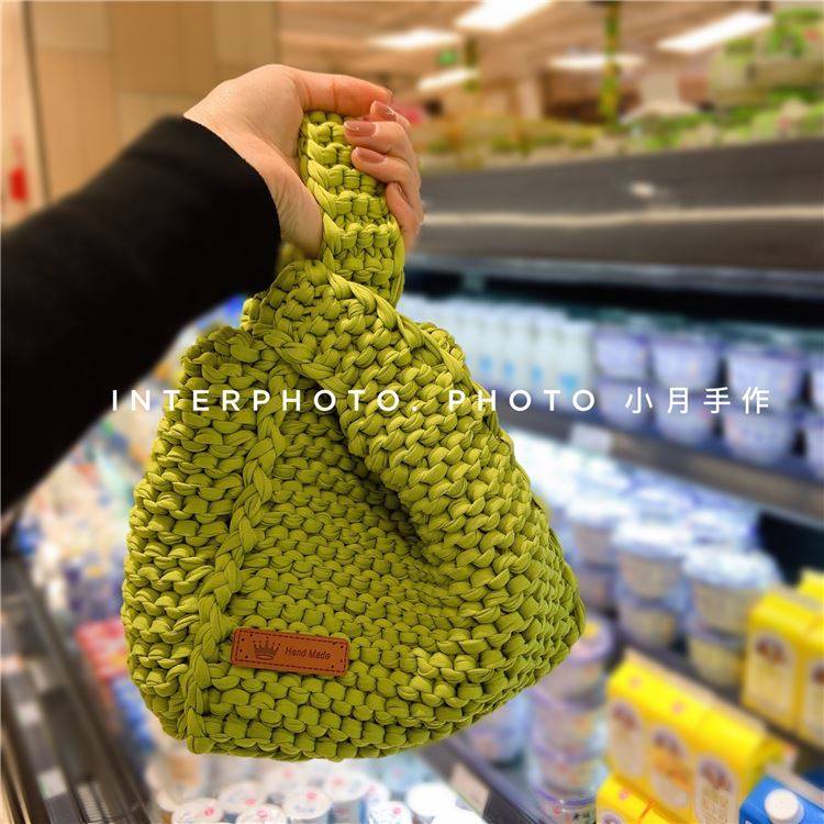 Hand Bag ins Hand Knitting Stick Needle Japanese Wrist Bag Cloth Line