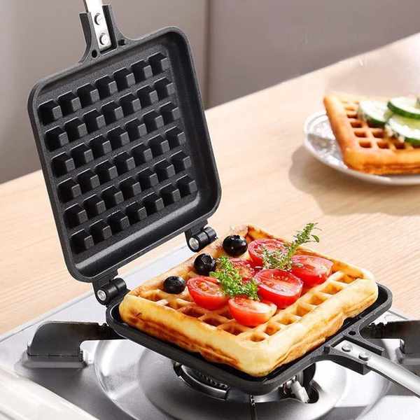 sandwich maker pancake maker Pembuat wafel isi rumah, cetakan kuali dua sisi, kek bakar, sandwic