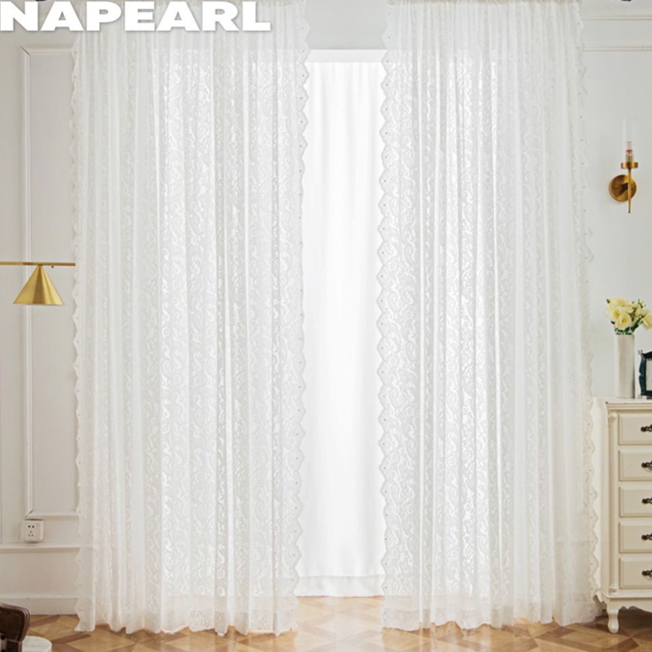 1PCs Curtain Finished-Product Tassel Pure Cotton Kitchen Small Window Half Shade Balcony Bay Window Short Curtain