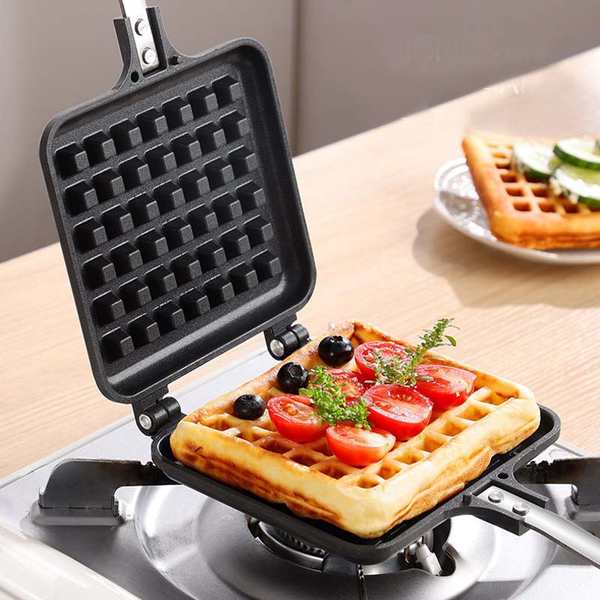 machine waffle waffle maker Pembuat wafel isi rumah, cetakan kuali dua